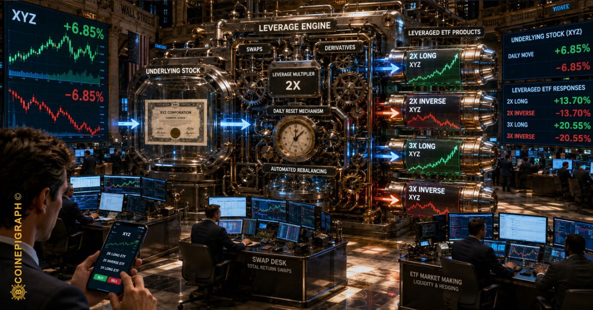Single-stock leveraged ETFs transform the daily movement of individual stocks into leveraged financial products through derivatives, daily rebalancing and dealer hedging.