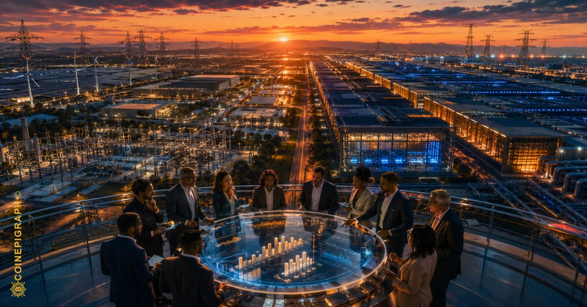 Institutional investors and AI executives inside a modern financial command center evaluating massive AI infrastructure investments, data centers, and capital allocation as Wall Street shifts its focus from expansion to long-term returns.