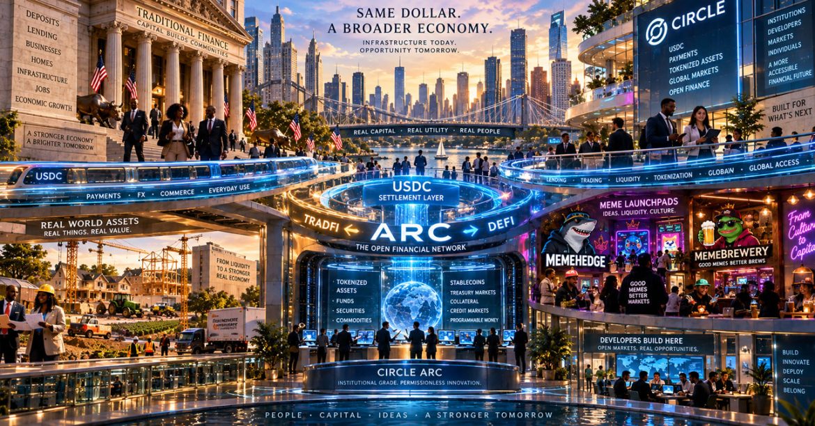 Institutional financial infrastructure and permissionless markets converge as Circle's Arc blockchain opens to TradFi, DeFi and speculative liquidity.