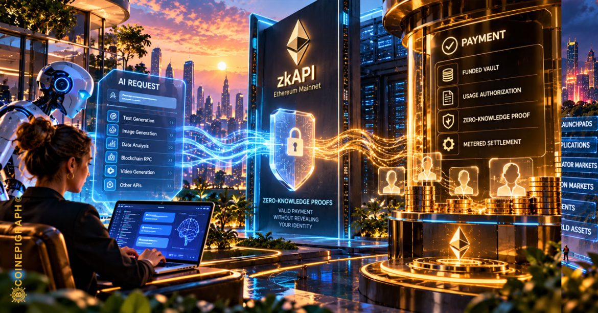 Ethereum zkAPI using zero-knowledge proofs to separate AI and metered API requests from the identity funding their payments.